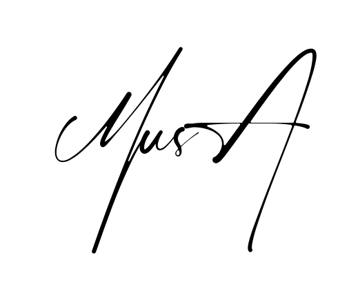 Handwritten-looking Musa signature idea