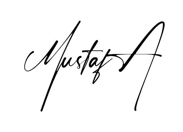 Handwritten-looking Mustafa signature idea