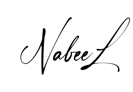 Handwritten-looking Nabeel signature idea