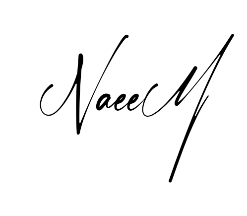 Handwritten-looking Naeem signature idea