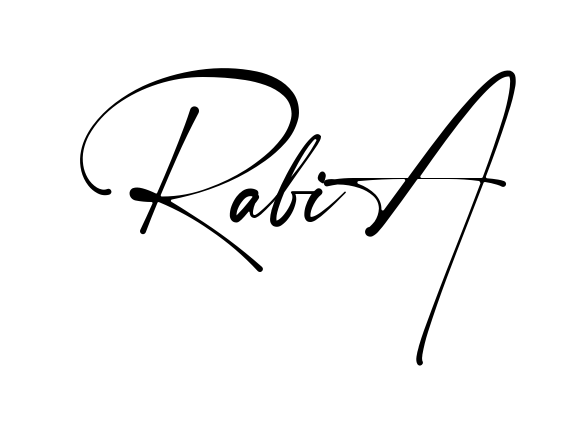 Handwritten-looking Rabia signature idea