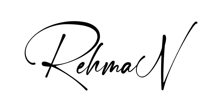 Handwritten-looking Rehman signature idea