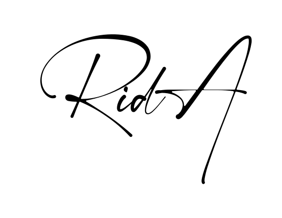 Handwritten-looking Rida signature idea