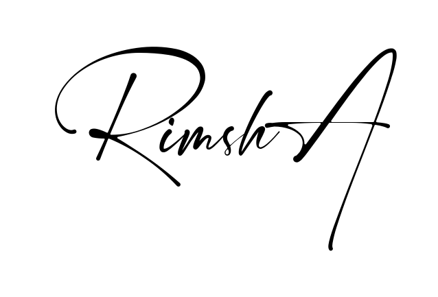 Handwritten-looking Rimsha signature idea