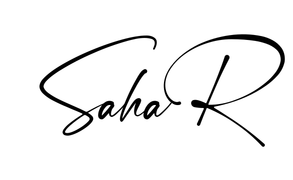 Handwritten-looking Sahar signature idea