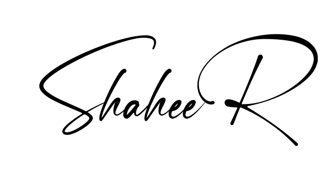 Handwritten-looking Shaheer signature idea