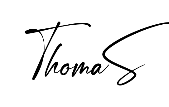Handwritten-looking Thomas signature idea