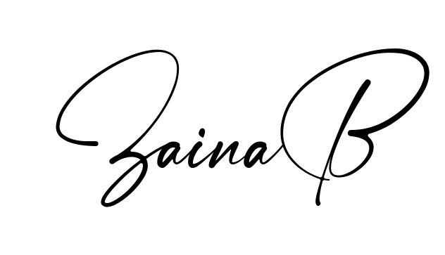 Handwritten-looking Zainab signature idea