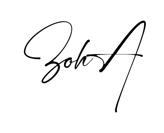 Handwritten-looking Zoha signature idea