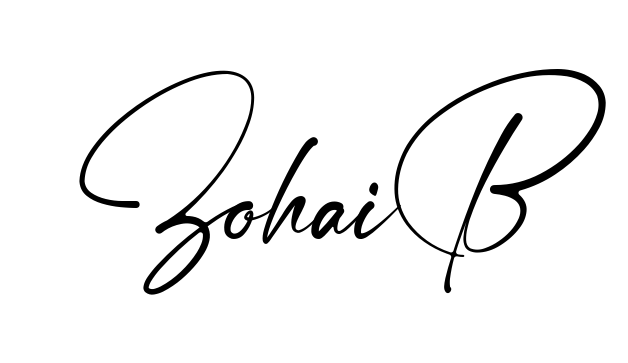 Handwritten-looking Zohaib signature idea