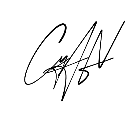 Cyan modern signature style in English