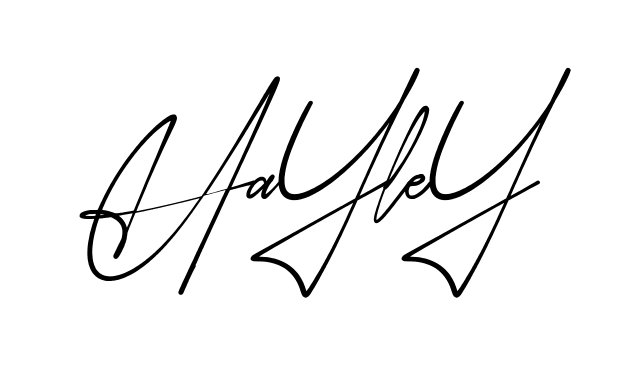 Hayley modern signature style in English
