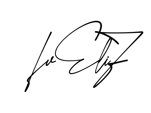 Iveliz modern signature style in English