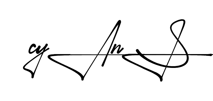 Cyan S handwritten-looking signature idea