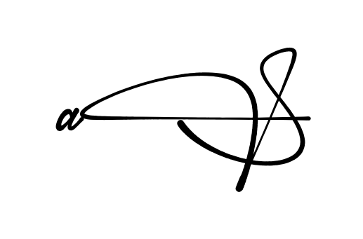 As full name signature style in English
