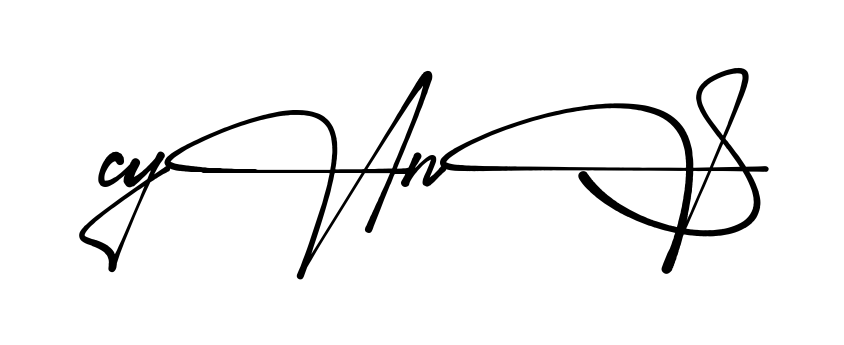 Cyan S full name signature style in English