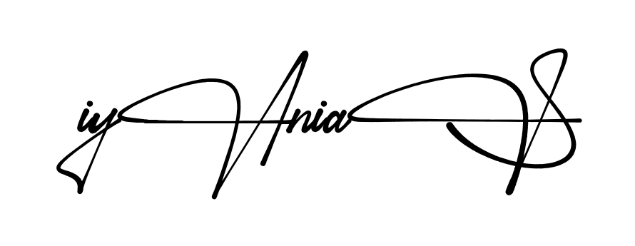 Iyania S full name signature style in English