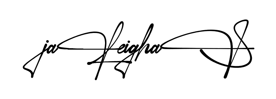 Jaleigha S full name signature style in English